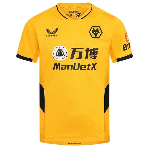 Tailandia Camiseta Wolves 1ª 2021-2022 Amarillo